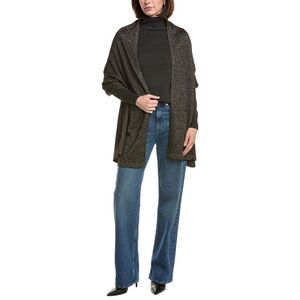 Hannah Rose Lurex Cashmere Scarf, Black